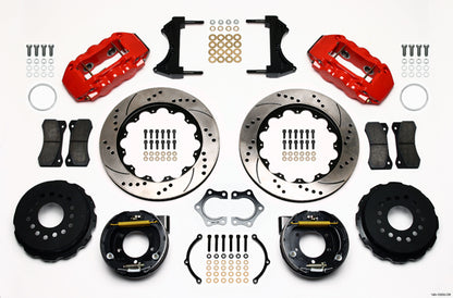 FORD 8.8" KIT,2.50",REAR PB,14" DRILLED ROTORS,RED