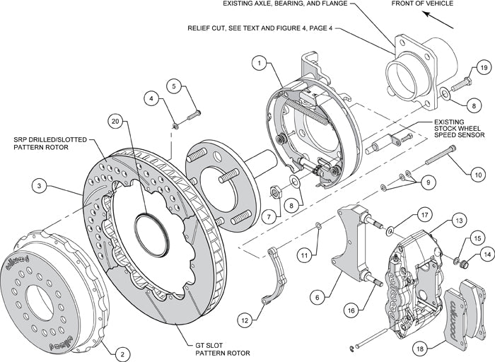 05-14 MUSTANG KIT,REAR,AERO4,14" DRILLED,RED