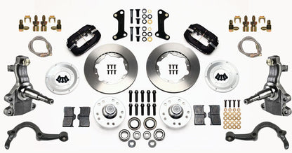 64-72 GM A-BODY FRONT DISC BRAKE KIT & 2" DROP SPINDLES & ARMS,11" ROTORS,BLACK