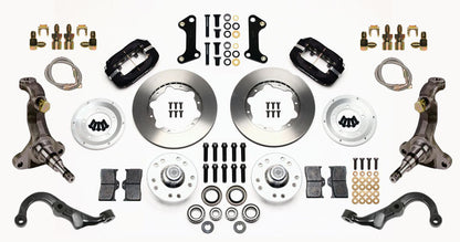 67-69 GM F-BODY FRONT DISC BRAKE KIT & STOCK SPINDLES & ARMS,11" ROTORS,BLACK