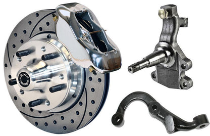 67-69 GM F-BODY FRONT DISC BRAKE KIT & 2" DROP SPINDLES & ARMS,11" DRILL,POLISH