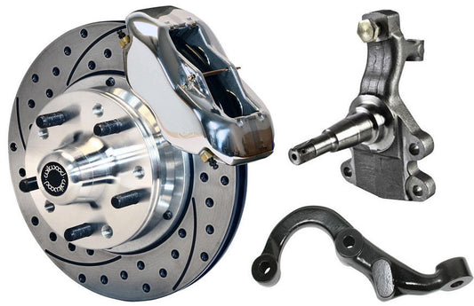 67-69 GM F-BODY FRONT DISC BRAKE KIT & 2" DROP SPINDLES & ARMS,11" DRILL,POLISH