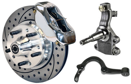 64-72 GM A-BODY FRONT DISC BRAKE KIT & 2" DROP SPINDLES & ARMS,11" DRILL,POLISH