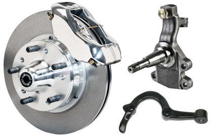 64-72 GM A-BODY FRONT DISC BRAKE KIT & 2" DROP SPINDLES & ARMS,11" ROTORS,POLISH