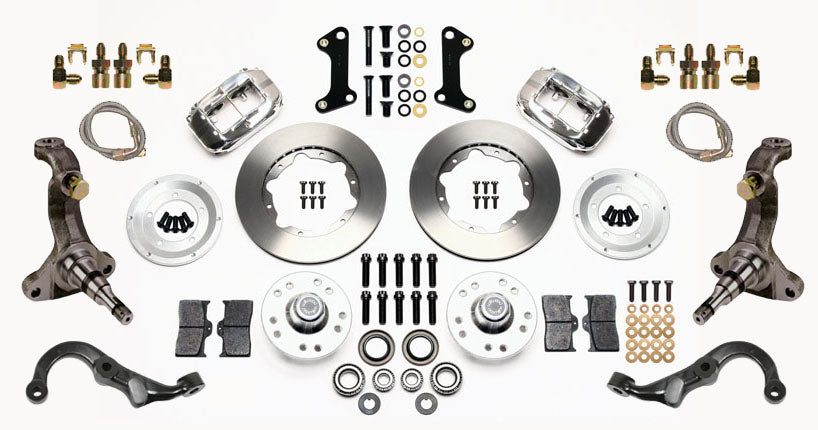 67-69 GM F-BODY FRONT DISC BRAKE KIT & STOCK SPINDLES & ARMS,11" ROTORS,POLISHED