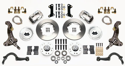 64-72 GM A-BODY FRONT DISC BRAKE KIT & STOCK SPINDLES & ARMS,11" ROTORS,POLISHED