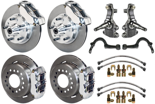 64-72 GM A-BODY FULL DISC BRAKE KIT & 2" DROP SPINDLES & ARMS,11" ROTORS,POLISH