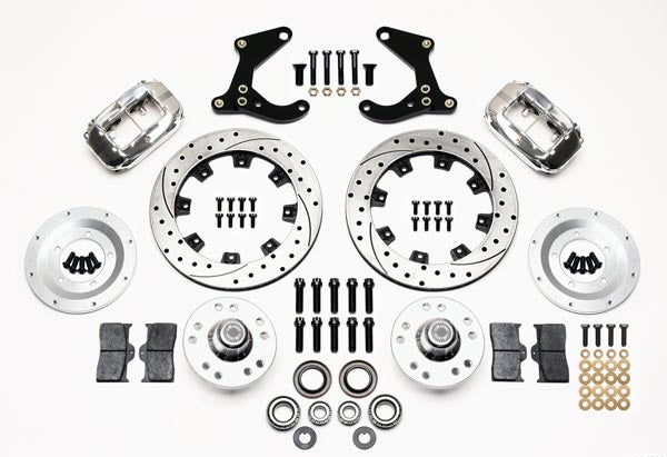 55-57 CHEVY KIT,FRONT,11.75" DRILLED ROTORS,POLISHED