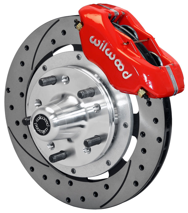 55-57 CHEVY KIT,FRONT,11.75",DRILLED,RED