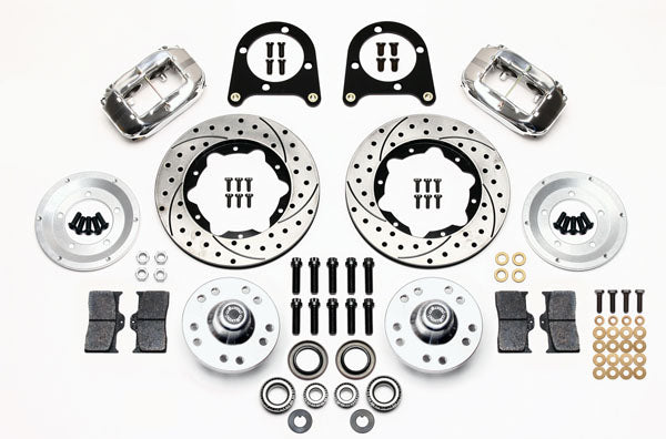 37-48 FORD KIT,FRONT,FDL,11" DRILLED ROTORS,POLISHED