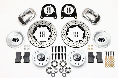 37-48 FORD KIT,FRONT,FDL,11" DRILLED ROTORS,POLISHED