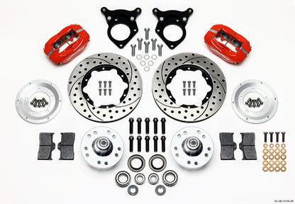 87-93 MUSTANG KIT,FRONT,11",DRILLED.,RED