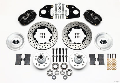 62-72 CDP B&E BODY W/DRUMS FULL DISC BRAKE KIT,11" DRILLED ROTORS,BLACK CALIPERS