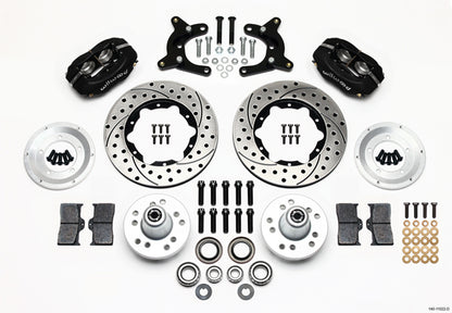 60-72 CDP A-BODY W/9" DRUMS FULL DISC BRAKE KIT,11" DRILLED ROTORS,BLACK