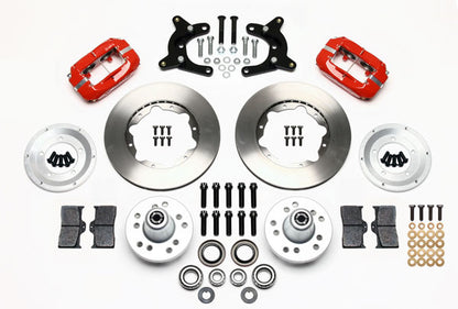 60-72 CDP A-BODY W/9" DRUMS FULL DISC BRAKE KIT,11" ROTORS,RED CALIPERS