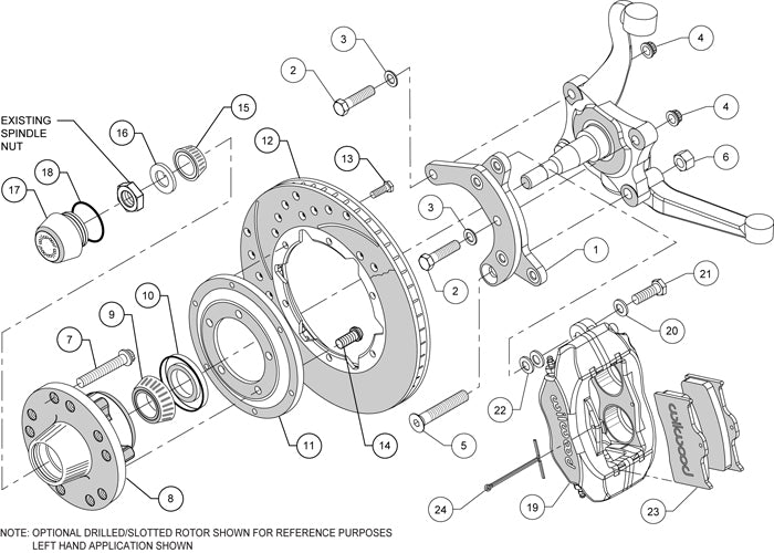 60-72 CDP A-BODY W/9" DRUMS FULL DISC BRAKE KIT,11" ROTORS,BLACK CALIPERS