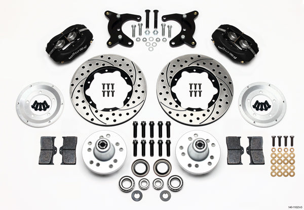 65-72 CDP A-BODY W/10" DRUMS FULL DISC BRAKE KIT,11" DRILLED ROTORS,BLACK