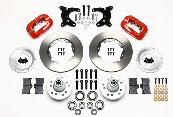 65-72 CDP A-BODY W/10" DRUMS FULL DISC BRAKE KIT,11" ROTORS,RED CALIPERS
