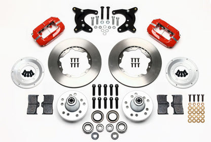 65-72 CDP A-BODY W/10" DRUMS FULL DISC BRAKE KIT,11" ROTORS,RED CALIPERS
