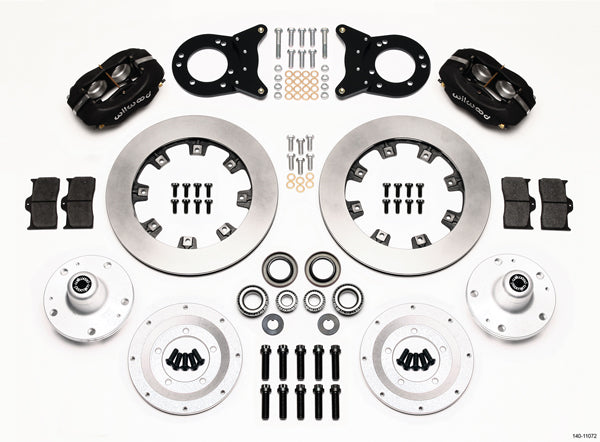 65-69 FORD,MERCURY FULL DISC BRAKE KIT,12" ROTORS,4 PISTON BLACK CALIPERS
