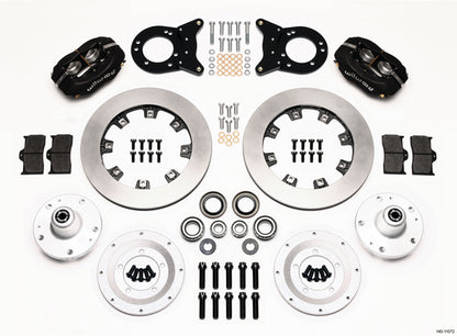 65-69 FORD,MERCURY FULL DISC BRAKE KIT,12" ROTORS,4 PISTON BLACK CALIPERS