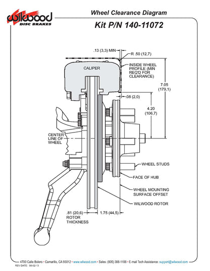 65-69 MUSTANG KIT,FRONT,12",DRILLED,RED
