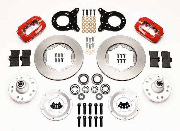 70-73 FORD,MERCURY FULL DISC BRAKE KIT,11" ROTORS,RED CALIPERS