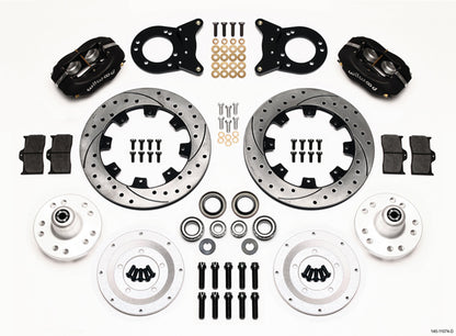 70-73 FORD,MERCURY FULL DISC BRAKE KIT,12" DRILLED ROTORS,4 PISTON BLACK