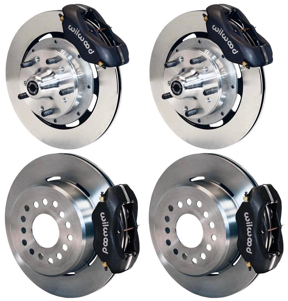 70-73 FORD,MERCURY FULL DISC BRAKE KIT,12" ROTORS,4 PISTON BLACK CALIPERS