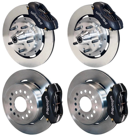 70-73 FORD,MERCURY FULL DISC BRAKE KIT,12" ROTORS,4 PISTON BLACK CALIPERS