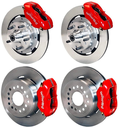 70-73 FORD,MERCURY FULL DISC BRAKE KIT,12" ROTORS,4 PISTON RED CALIPERS