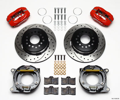 55-57 CHEVY FULL DISC BRAKE KIT,2" DROP SPINDLES,12" DRILLED,RED