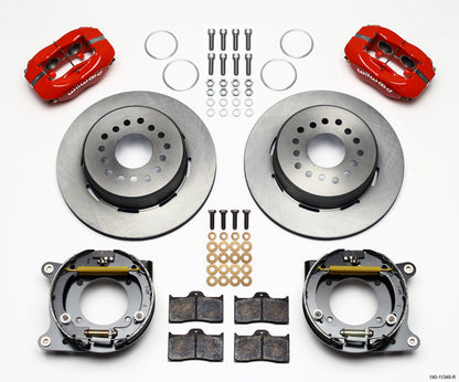 55-57 CHEVY FULL DISC BRAKE KIT,12" ROTORS,4 PISTON RED CALIPERS