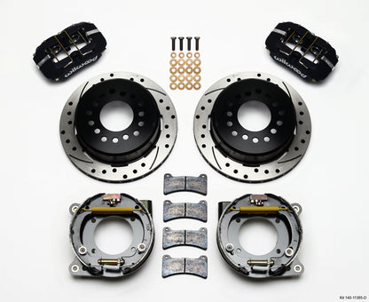 65-68 IMPALA FULL DISC BRAKE KIT,11" DRILLED ROTORS,BLACK CALIPERS