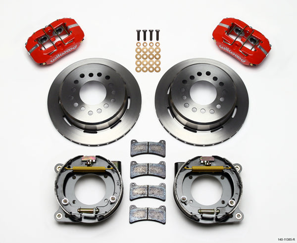 65-68 IMPALA FULL DISC BRAKE KIT,11" ROTORS,RED CALIPERS