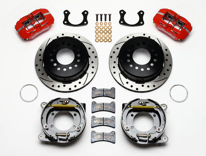 68-74 X-BODY MON REAR & WIL BRAKES,11" DRILLED ROTORS,RED