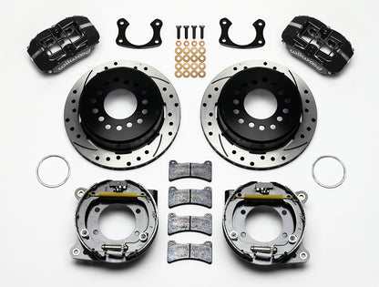 68-74 X-BODY MUL REAR & WIL BRAKES,11" DRILLED ROTORS,BLACK