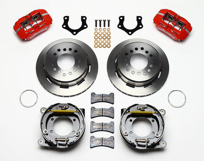 65-72 CDP A-BODY W/10" DRUMS FULL DISC BRAKE KIT,11" ROTORS,RED CALIPERS