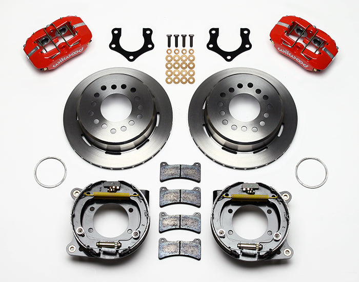 70-72 CDP B&E BODY W/DISC SPINDLES FULL DISC BRAKE KIT,11" ROTORS,RED CALIPERS