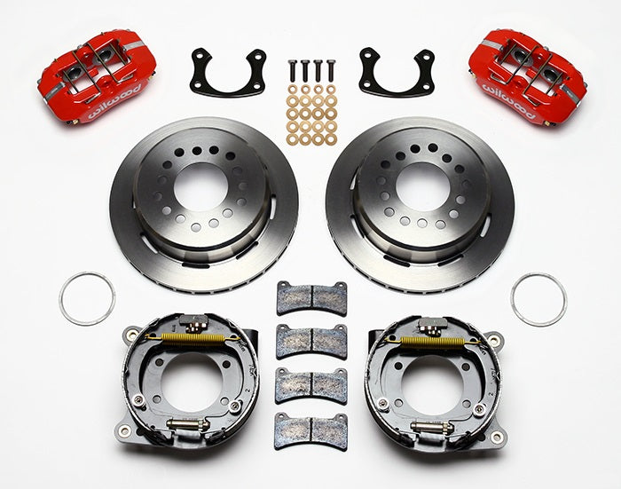 67-70 MUSTANG REPLICA REAR & BRAKES,11" ROTORS,RED