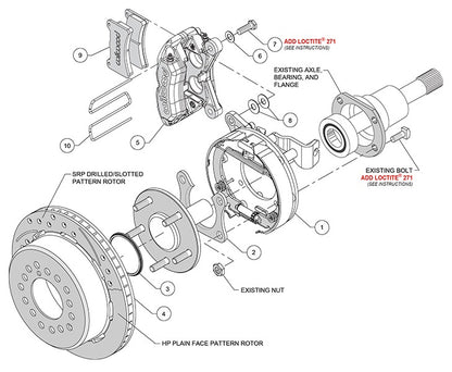 SMALL FORD KIT,2.50",REAR PB,DPLP,0.81",11" ROTORS,RED CALIPERS