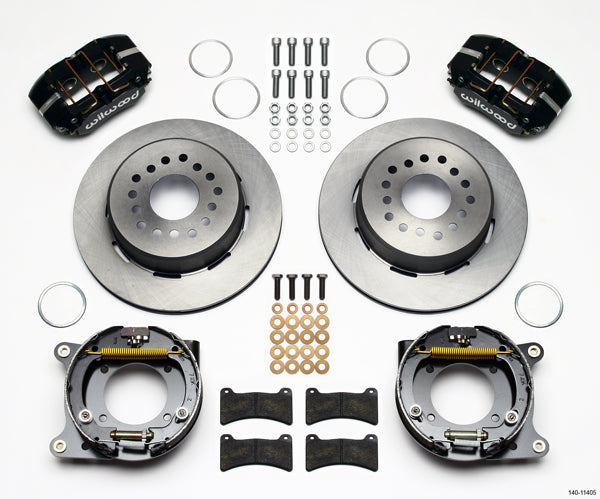 55-57 CHEVY FULL DISC BRAKE KIT,2" DROP SPINDLES,11" ROTORS,BLACK