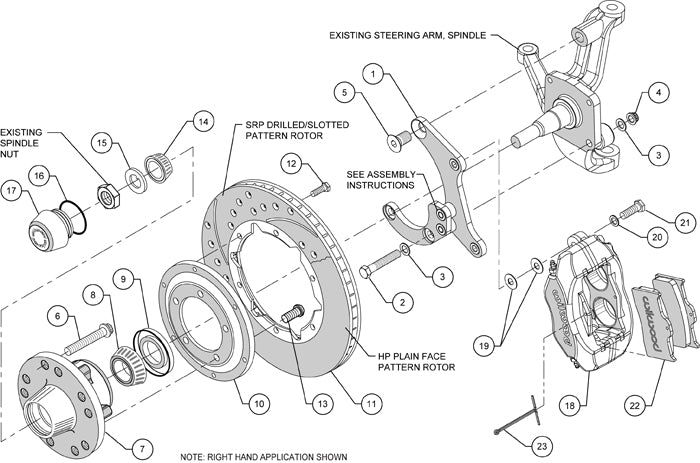 55-57 CHEVY FULL DISC BRAKE KIT,11" ROTORS,BLACK CALIPERS