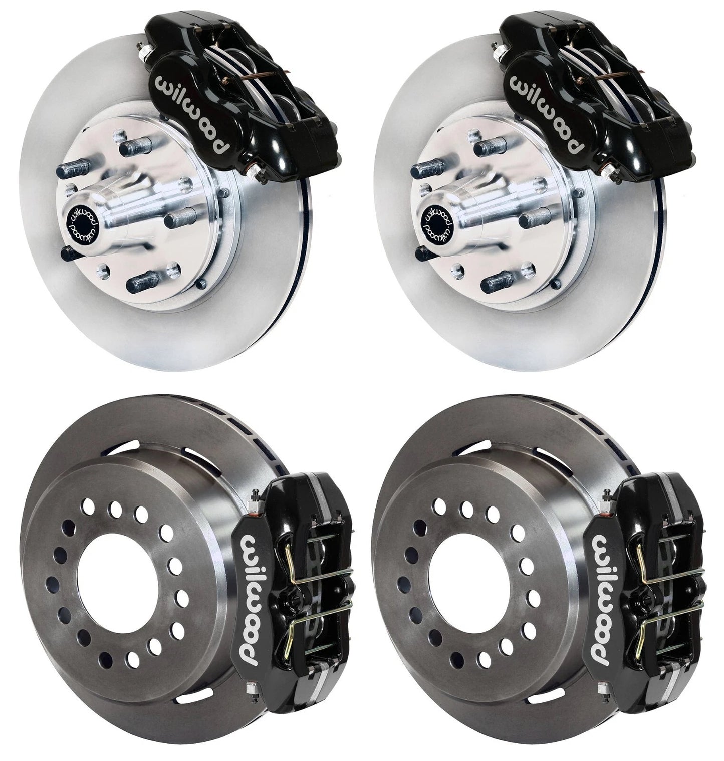 55-57 CHEVY FULL DISC BRAKE KIT,11" ROTORS,BLACK CALIPERS