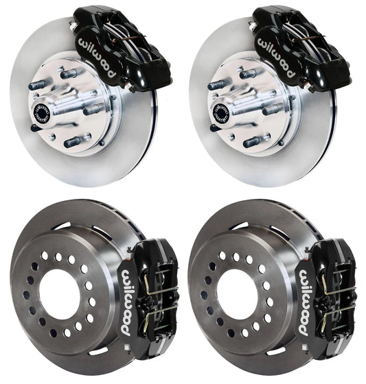 55-57 CHEVY FULL DISC BRAKE KIT,11" ROTORS,BLACK CALIPERS