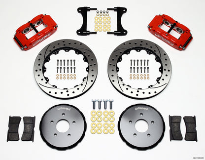 09-13 NISSAN 370Z FULL DISC BRAKE KIT,13" DRILLED ROTORS,RED CALIPERS