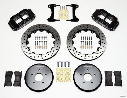 09-13 NISSAN 370Z FULL DISC BRAKE KIT,13" DRILLED ROTORS,BLACK CALIPERS