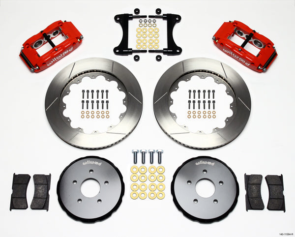 09-13 NISSAN 370Z FULL DISC BRAKE KIT,14/13" ROTORS,RED CALIPERS