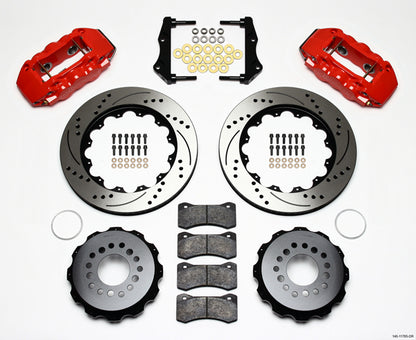 05-11 CHARGER FULL DISC BRAKE KIT,14" DRILLED ROTORS,RED CALIPERS