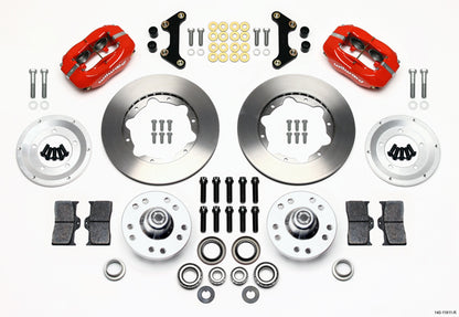 1956 CORVETTE FULL DISC BRAKE KIT,11" ROTORS,RED CALIPERS